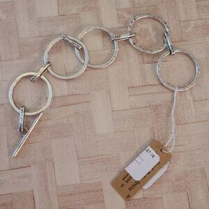 Lauren Spencer silver tone loop hoop bracelet 7.5" fashion jewelry